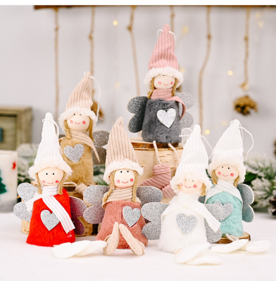 Christmas Tree Decoration Pendant Plush Love Angel Hanging Decor Charm Children Cute Christmas Tree Decor