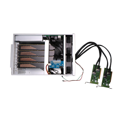 High-Bandwidth 4-GPU External Graphics Enclosure SFF8654 Interfaces Pcie 4.0x16 SFF8654-8i Cooling System 2000w Supply