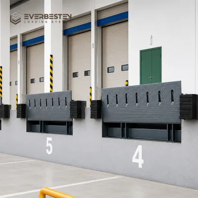 Baffle Dock Leveler Hydraulic Safety Guard Platform with Q235 Anti-Slip Steel 6-8mm Thick for Warehouse Forklift Loading
