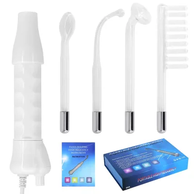 Skin Care 4 in 1 Electrotherapy  Wand Portable Handheld Skin Therapy Wand High Frequency Facial Machine for Women