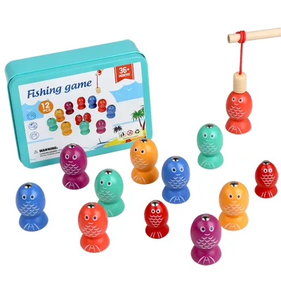 Hot Sale Funny Fishing Game Kids Board Game Cultivate Patience Wooden Fishing Toy