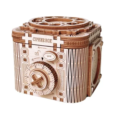 High-Difficulty 3D Wooden Puzzle Toy for Adults Mechanical Transmission Model Cross-Border Password Box Kid-Friendly DIY Wood