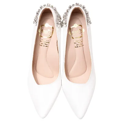 Classic White Glossy Wedding Shoes