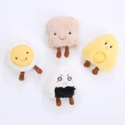 2025 New Hot Selling Rice and Vegetable Roll Sushi Bread Shape Plush Cat Mint Toy