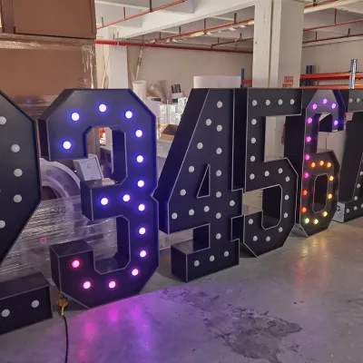 Home & Advertising Use Waterproof & Durable Wall Decor Gift Idea Customizable Alphabet Light Bulb Marquee Letters for