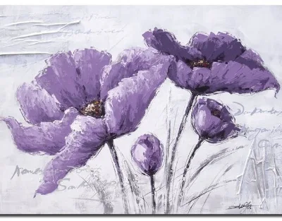 Large Abstract Flower Oil Painting Artwork Modern Acrylic Floral Oil Artwork Minimalism Painting for Aesthetic Room Decor
