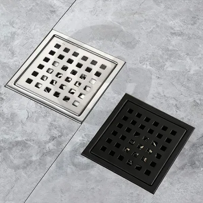 Brush Bathroom Shower Floor Drain Stainless Steel 15Cm Flooring Antiodor 15X15
