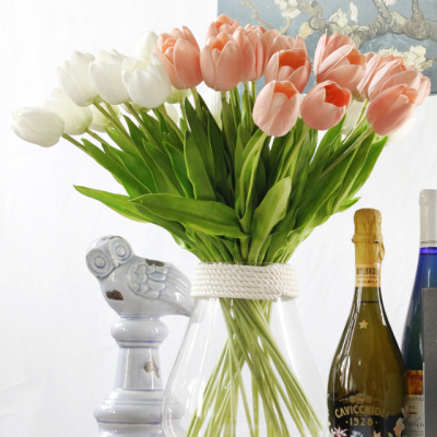 Hot Selling Latest Design 53cm Single PU Flowers Artificial Tulip for Valentine's Day