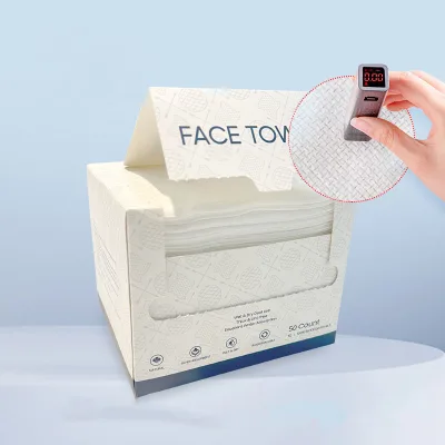 Wholesale Custom 1 Pack 50 Ultra Cotton Clean Skin Towel Disposable Face Towels Facial Washcloth Makeup Remover Dry Wipes