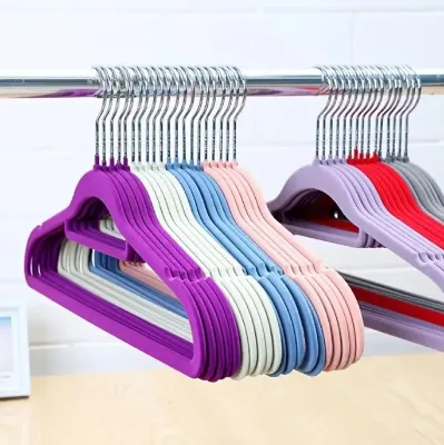 Heavy Duty Velvet Shirt Dress Shirt Garment Hangers for Suits with bar