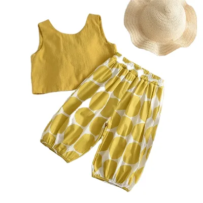 Sleeveless Wholesale Tracksuits Kids Summer Plain Kids Tracksuits
