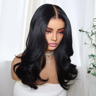 Bleached Knots HD Lace Frontal Wig 13x4 Swiss Lace Human Hair Body Wave Pre Plucked Hairline Lace Wig with Adjustable Straps