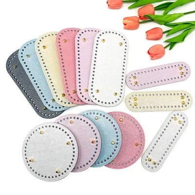 1Piece Colorful Sparkle Fabric Bag Base Inserts Crochet Bag Bottom Shapers Sewing Accessories Handmade Durable Eco-Friendly