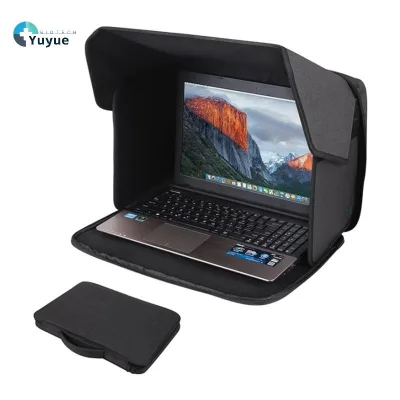 Laptop Sun Shade Outdoor Anti-Glare Screen Cover, Portable Foldable Laptop Protector Case for 14-16 Inch Notebooks