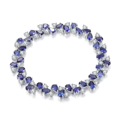 Religious 925 Sterling Silver Chain & Link Bracelets Black Rhodium Plated Natural Stones Classic Gift Parties Wholesale Low MOQ