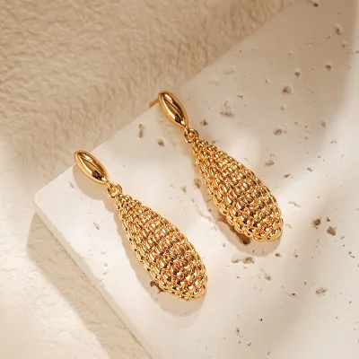 French INS Style Minimalist Droplet Design Earrings Personalized Retro Trend S925 Silver Needle Earrings Fashion Jewelry