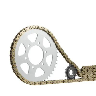 Motorcycle Racing Chain Set 428H 45T Rear Wheel + 14T Front Wheel 520 Specification 116 Links, Reinforced Acceleration