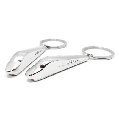 High Quality Personalized Logo Custom Holder Metal Mini 3D Model High Speed Train Shaped Keychain