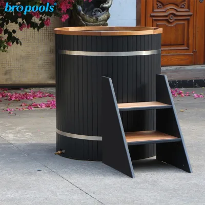 2026 Modern Indoor Outdoor Barrel Stainless Steel WPC Cold Plunge Ice Bath Tub for Sports Recovery Muscle Relaxation