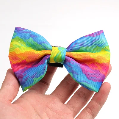 Wholesale Fashion Custom Logo Pattern Polyester Luxury Pet Dog Ties and Bow Ties for Collar