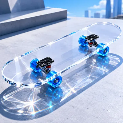 Acrylic Skateboards Transparent Skateboards with Wheels Decorative Wall Display Stand Surfing Skateboards Wholesale Customized