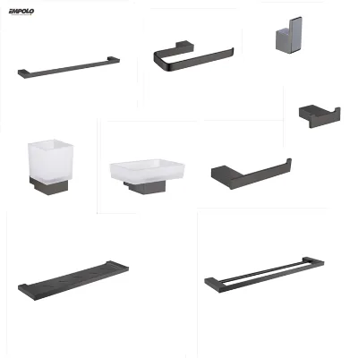 Modern Wall Mounted Gun Matte Bathroom Hardware Set