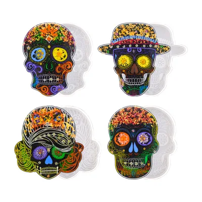New Arrival Skeleton Shape Silicone Resin Mold Coaster for DIY Coasters Home Decor Outdoor Resin Casting Art Crafts