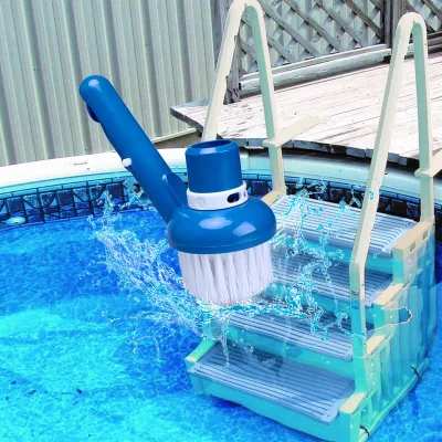 2025 Wholesale Plastic Blue Corner Swimming Pool Cleaner Long Handheld Brush Replacement Scrubber Pad for Outdoor Use Remove