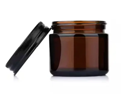 Hot sales Customized 750ml amber glass jar with Aluminum Lids