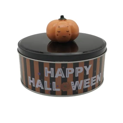 Wholesale Customizable Black Printed Empty Metal Tin Gift Boxes for Christmas & Halloween Decorative Cookie Candy Tea Food Safe