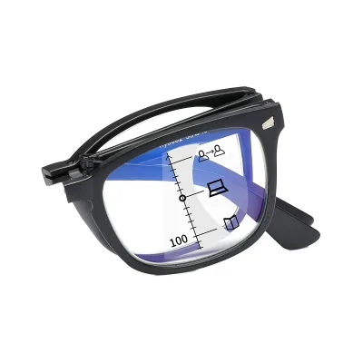 New Arrival Fashion Dual-Use Progressive Reading Glasses Multi-Focus Far Anti-Blue Light Eye Protection Diamond Face Shape Men