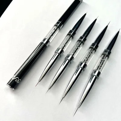 Hot Selling High Quality Nail Art Double-Ended Line Pull Pen Black Pen Holder Factory Customized Wholesale Nail Line Art Brush