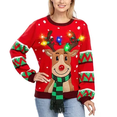 China Factory Wholesale Custom High Quality Ugly Christmas Sweater Women Jumper Pullover Xmas Sweater for Woman