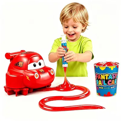 Novelty Stress Relief Game Toy Soft Non-sticky DIY Slime Crystal Mud Dream Track Vehicle Car
