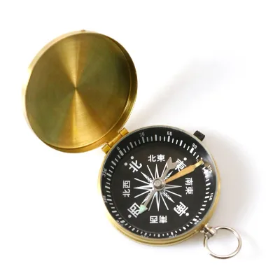 New Arrived Folding Pocket Brass Compass Marine Compass for Camping Hiking