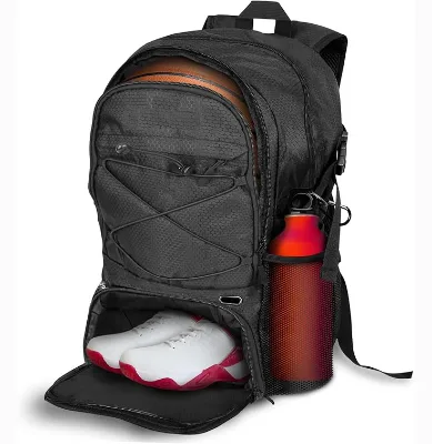 Black Sports Training Gym Bag for Sports Accessories and Workout Essentials Basketball Backpack