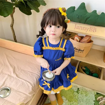 Wholesale Custom Color Baby Toddler Girl Clothes Summer for Kids Girl Cotton Princess Dresses Children's Clothing 2 to 8 Years