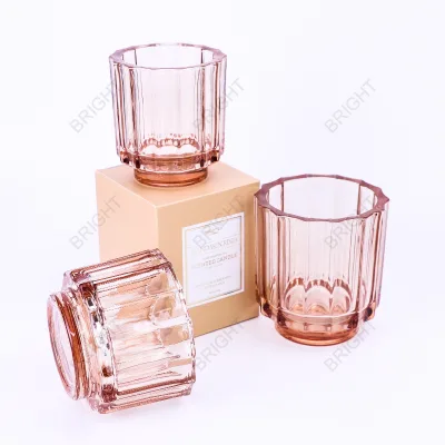 High Quality Wide Glass Scented Apothecary Custom Glass Jars for Candles With Metal Lid Soy Wax-Scented Candle