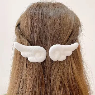 Hot Selling Angel Wings Hair Accessories Set Girls Kids Cartoon Cute Plush Girls Pins Hair Clips