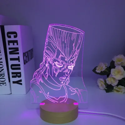 Wooden 3d Lamp Anime JoJo Bizarre Adventure for Bedroom Decor Light Birthday Gift Manga Jojo Figure Led Night Light Jotaro Kujo