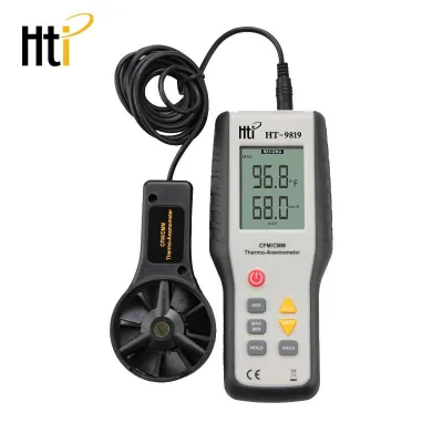 HTI HT-9819 High Quality CFM/CMM Wind Speed Meter Digital Wind Sensor Thermo-anemometer
