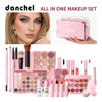 Danchel Full Makeup Kit for Beginners Lipstick Concealer Eyebrow Pencil Eyeshadow Palette Complete Facial Cosmetic Set