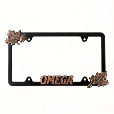 Personalized Zinc Alloy Hanging License Plate Frame with Mirror Finish and Anti-Corrosion for Cars