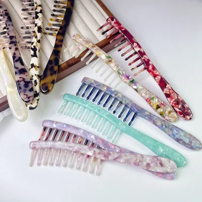 Retro Long Massage Acetate Wide Tooth Comb for Women Girls