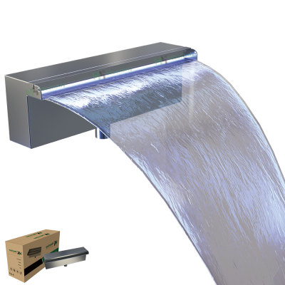 Fountain Stainless Steel Water Blade Cascade Spillway Garden Waterfall