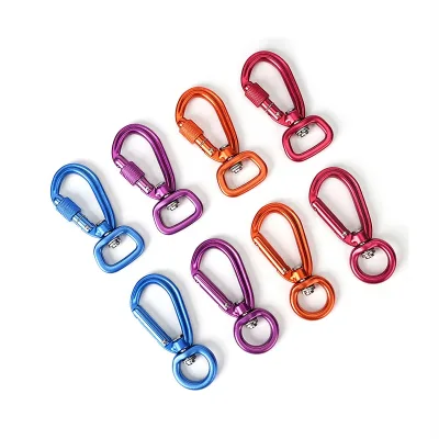 Dog Leash Inner Diameter 10mm Bottom Ring Small Size 7075 Swivel Snap Carabiner Clip