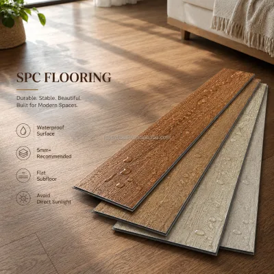 SPC Flooring Bulk Order Wood Grain Rigid Core Vinyl Stone Plastic Composite Flooring for Residential Interior