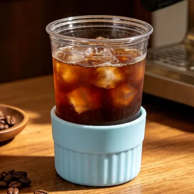 Durable Portable Reusable Silicone Cup Sleeve Non-Slip Cup Base Cover Water Bottle Protective Accessory