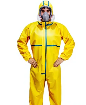 Lightweight Acid-Alkali Splash Coverall One-Piece Sealed Chemical Suit for Petrochemical General Industry