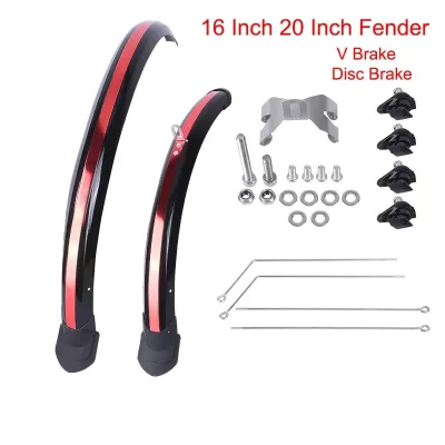 Folding Bicycle Mudguard 16inch 20 Inch Fender Double Bracing Adjustable Bike Wings for 412 Dahon Brake Disc Brake Road Bike